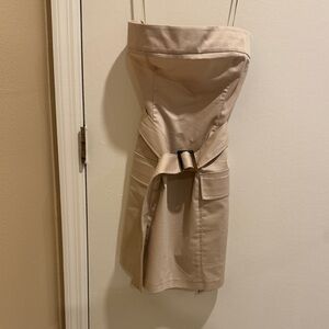 Elegant Tan Strapless Dress